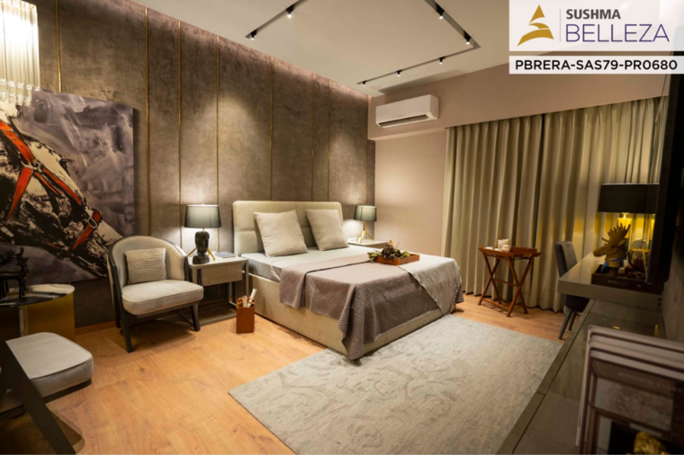 Bedroom, sushma-belleza 3 Bedroom 2300 Sq.Ft. Apartment In Nagla Road Zirakpur 9002004