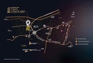 3 BHK Apartment – Map Location View at Signature Global Twin Tower DXP, Sector 84 - for Sale