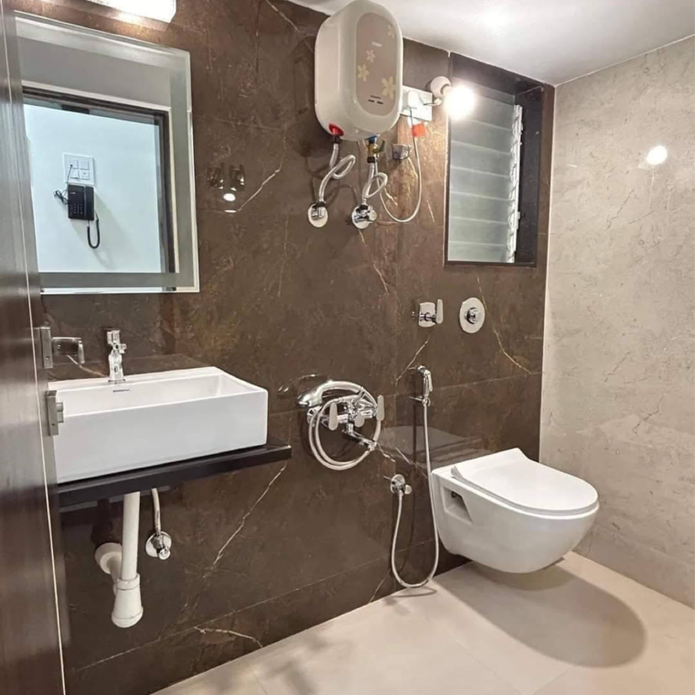 Bathroom, om-shivam-arjun 2 Bedroom 560 Sq.Ft. Apartment In Kamothe Sector 31 Navi Mumbai 9002223