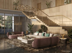 Living Room in 3 BHK Apartment at Shapoorji Pallonji The Dualis, Jharsa – for Sale