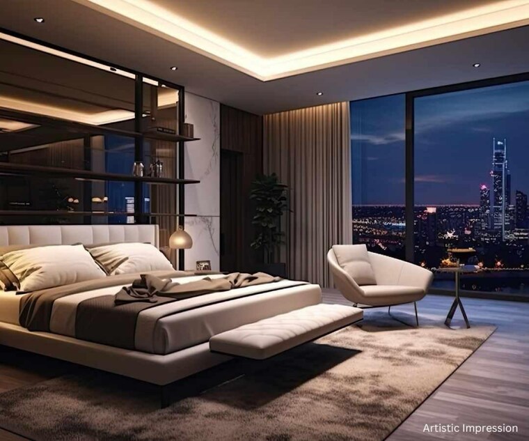 Bedroom, shapoorji-pallonji-the-dualis 3 Bedroom 1998 Sq.Ft. Apartment In Jharsa Gurgaon 9002626