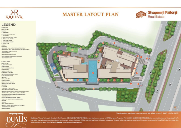 Master Plan, shapoorji-pallonji-the-dualis 3 Bedroom 1998 Sq.Ft. Apartment In Jharsa Gurgaon 9002626