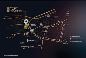 4 BHK Apartment – Map Location View at Signature Global Twin Tower DXP, Sector 84 - for Sale