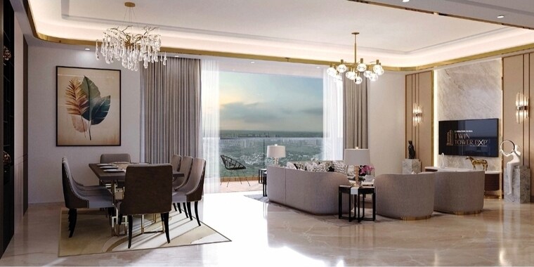 Living Room, signature-global-twin-tower-dxp 4 Bedroom 3785 Sq.Ft. Apartment In Sector 84 Gurgaon 9002943