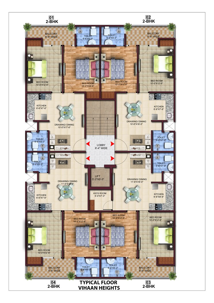 Floor Plan, khodna kalan 2 Bedroom 1100 Sq.Ft. Builder Floor In Khodna Kalan Greater Noida 9002988