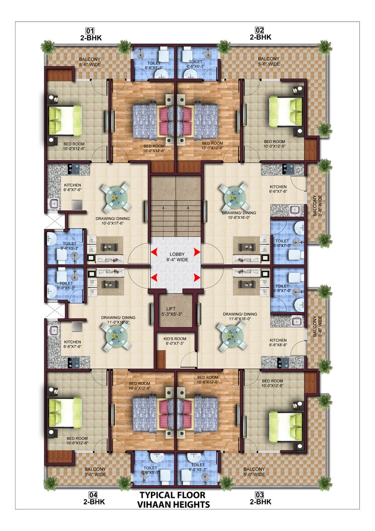 Floor Plan, khodna kalan 2 Bedroom 1100 Sq.Ft. Builder Floor In Khodna Kalan Greater Noida 9002988