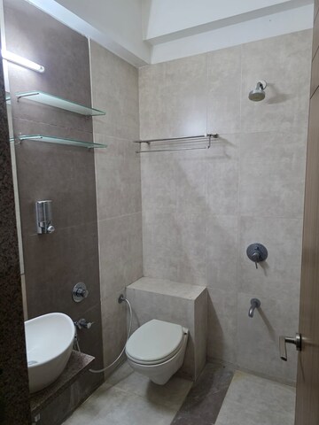 Bathroom in 3 BHK Apartment at Ajmera Casa Vyoma, Vastrapur – for Rent