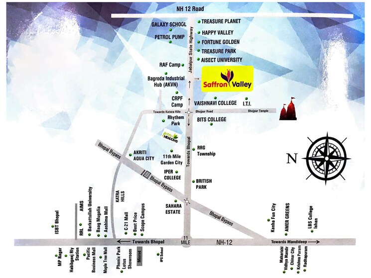 Map Location, mendua 3 Bedroom 800 Sq.Ft. Independent House In Mendua Bhopal 9005568