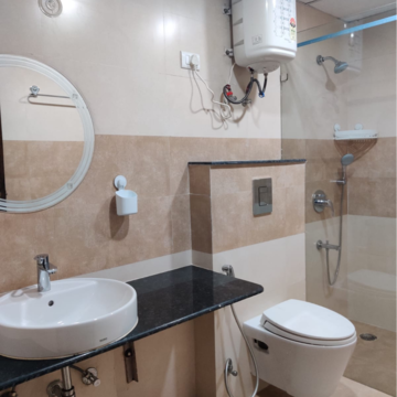 Bathroom in 3 BHK Apartment at MI Rustle Court, Malesemau – for Rent