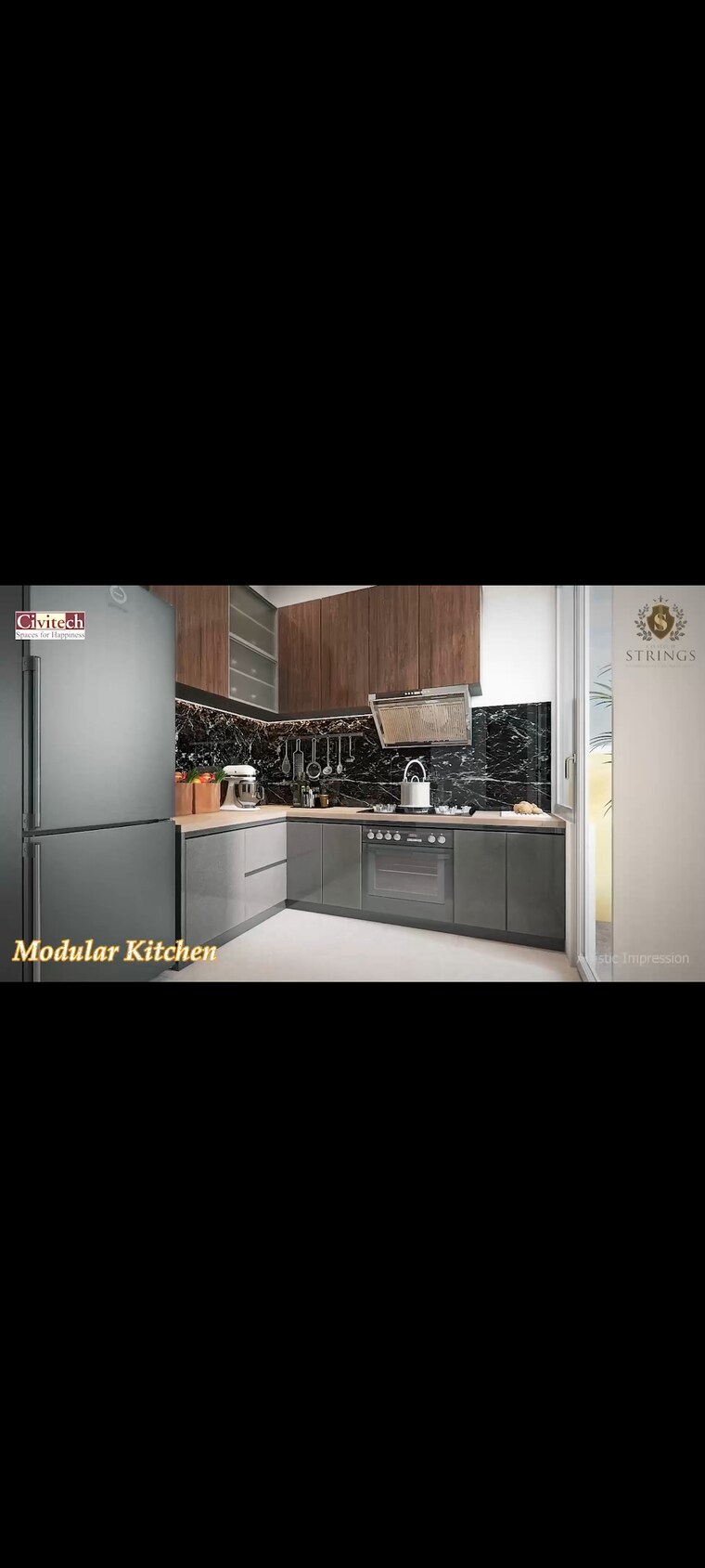 Kitchen, civitech-strings 3 Bedroom 1275 Sq.Ft. Apartment In Sector 12 Greater Noida Greater Noida 9006313