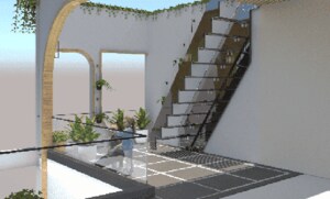 Staircase in 4 BHK Villa at Bhagwanpur – for Sale