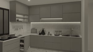 Kitchen in 4 BHK Villa at Bhagwanpur – for Sale