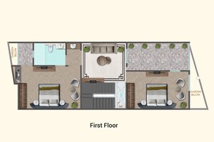Floor Plan in 4 BHK Villa at Bhagwanpur – for Sale
