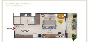 Floor Plan in Studio Apartment at Omaxe World Street, Sector 79 – for Sale