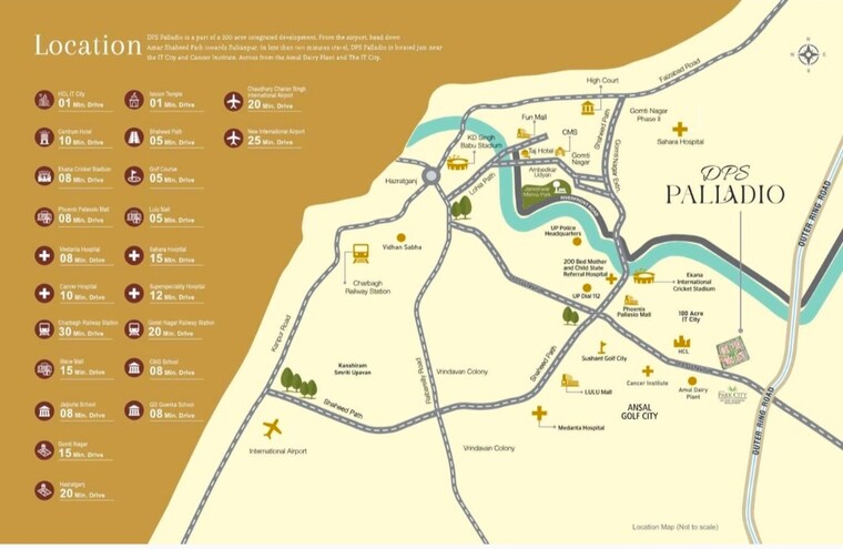 Map Location, bp-dps-palladio 2.5 Bedroom 1450 Sq.Ft. Apartment In Mastemau Lucknow 9011680