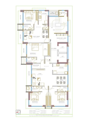 Floor Plan in 2 BHK Apartment at Amrut Meraki, Shivaji Park – for Sale