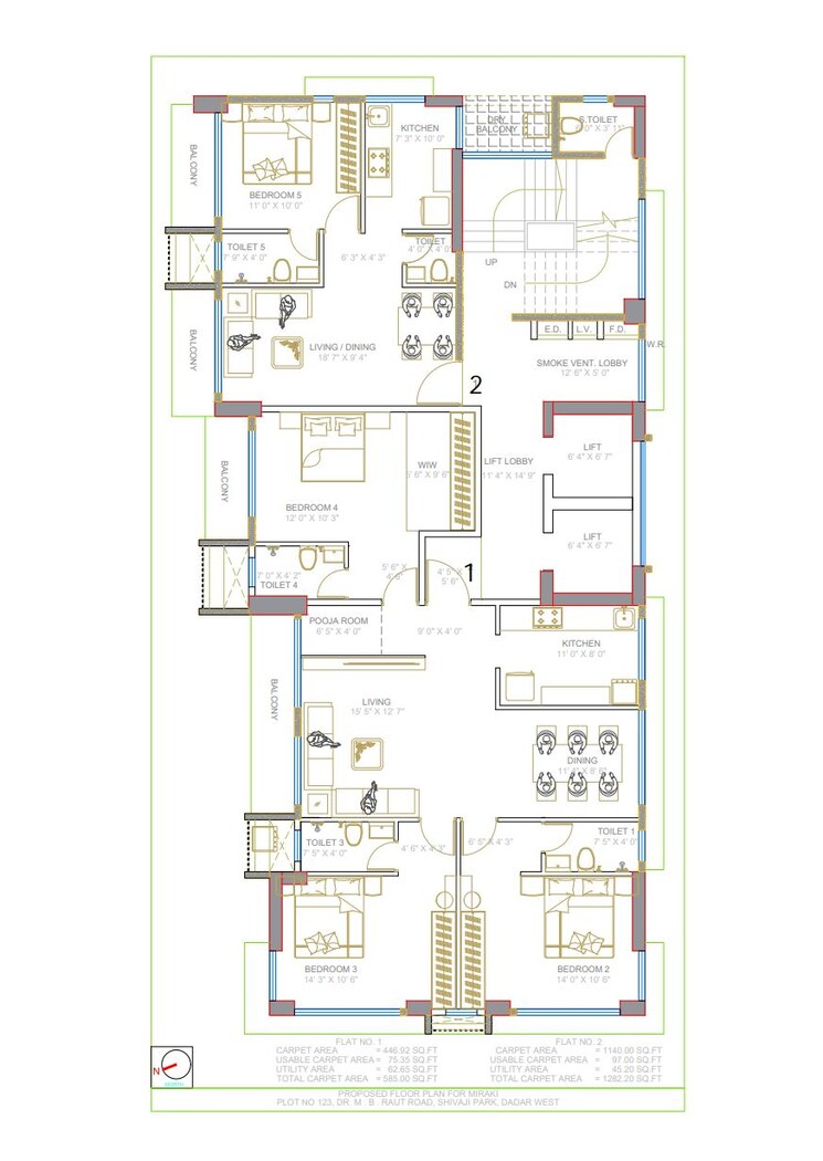 Floor Plan, amrut-meraki 2 Bedroom 680 Sq.Ft. Apartment In Shivaji Park Mumbai 9011638