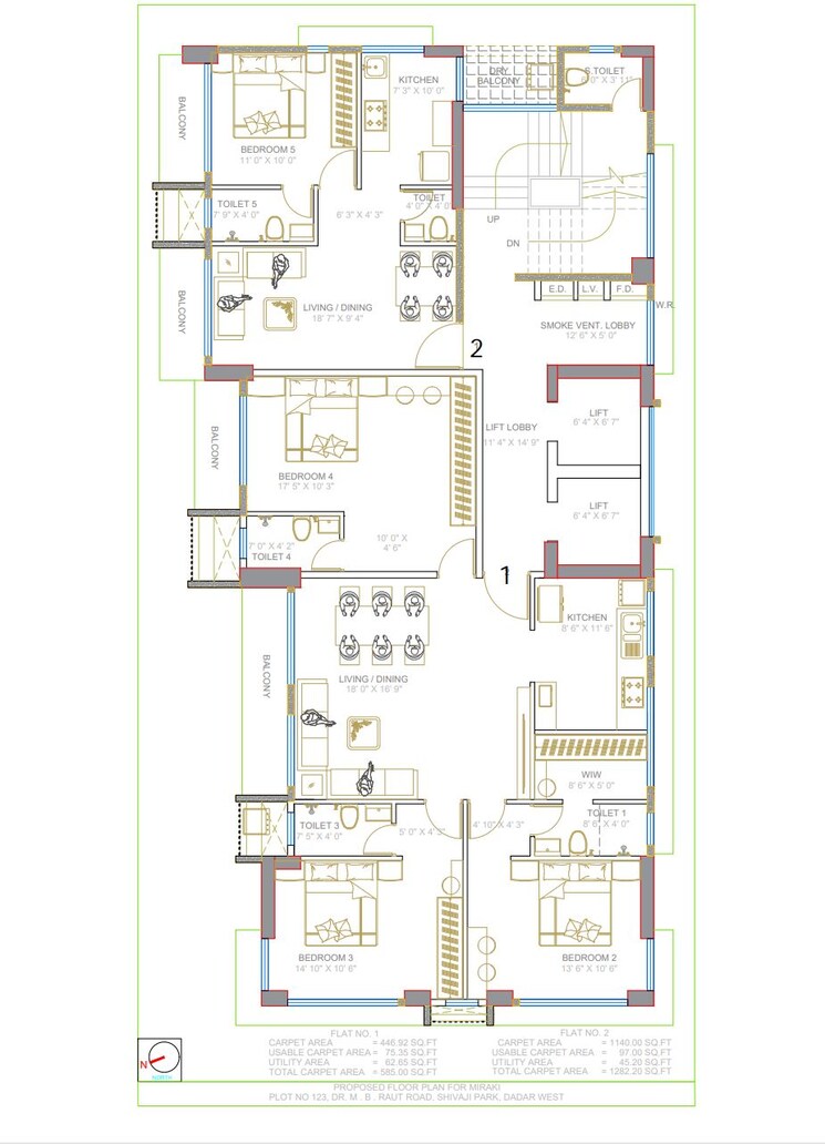 Floor Plan, amrut-meraki 2 Bedroom 680 Sq.Ft. Apartment In Shivaji Park Mumbai 9011638