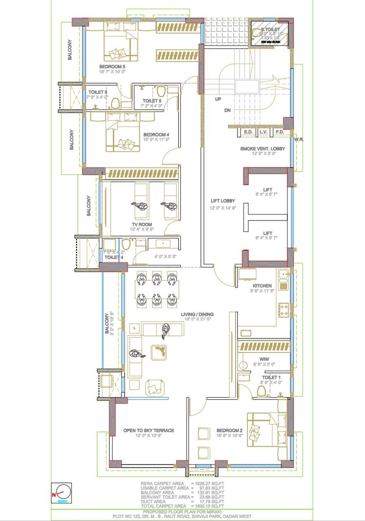 Floor Plan, amrut-meraki 2 Bedroom 680 Sq.Ft. Apartment In Shivaji Park Mumbai 9011638