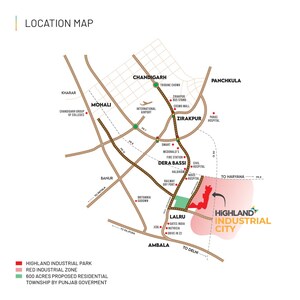  Industrial Plot – Map Location View at Lalru - for Sale