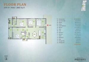 Master Plan in 3 BHK Apartment at Gangothri Prithvi Towers, Manikonda – for Sale