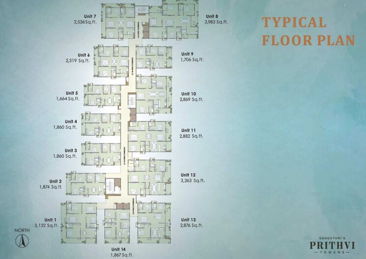 Master Plan, gangothri-prithvi-towers 3 Bedroom 2319 Sq.Ft. Apartment In Manikonda Hyderabad 9012903