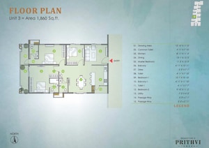 Master Plan in 4 BHK Apartment at Gangothri Prithvi Towers, Manikonda – for Sale
