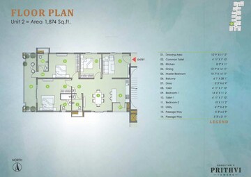 Master Plan in 4 BHK Apartment at Gangothri Prithvi Towers, Manikonda – for Sale
