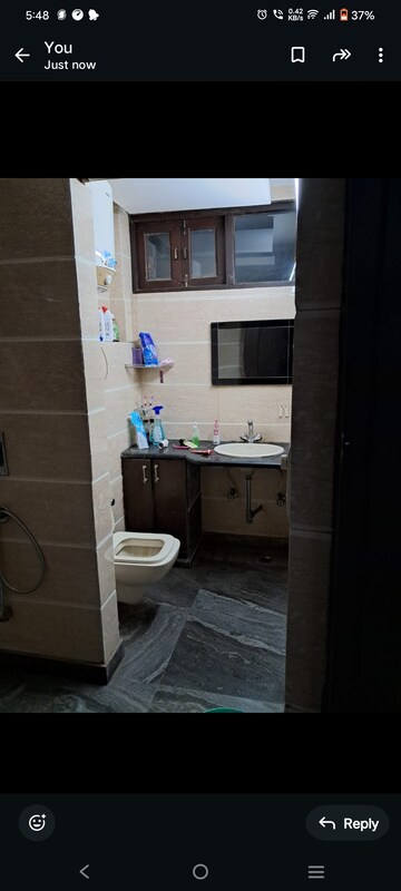 Bathroom in 1.5 BHK Builder Floor at East Of Kailash – for Rent