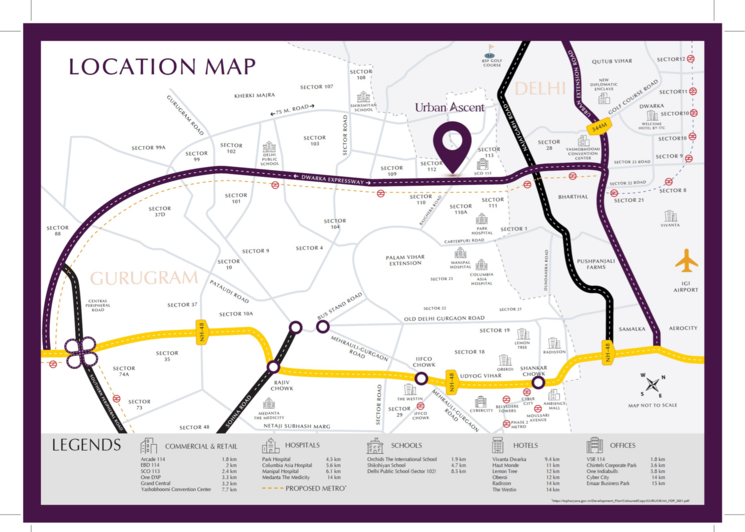 Map Location, emaar-urban-ascent 4 Bedroom 2850 Sq.Ft. Apartment In New Palam Vihar Phase 2 Gurgaon 9014842