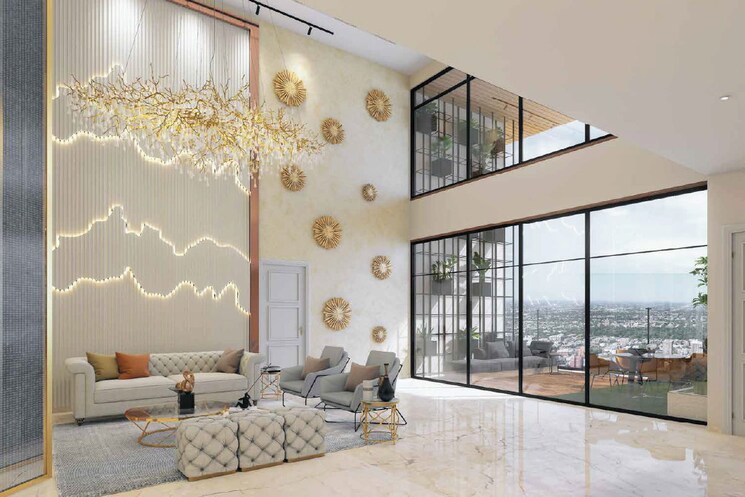 Living Room, sas-crown 4 Bedroom 6565 Sq.Ft. Apartment In Kokapet Hyderabad 9015049