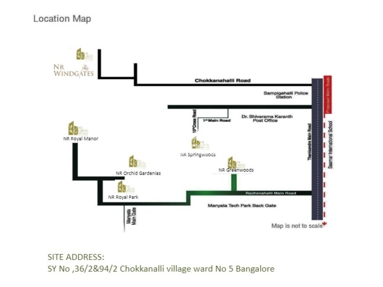 Map Location, nr-windgates 2 Bedroom 1269 Sq.Ft. Apartment In Thanisandra Main Road Bangalore 9010493