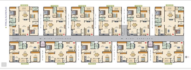 Floor Plan, bachupally 2 Bedroom 1150 Sq.Ft. Apartment In Bachupally Hyderabad 9015918