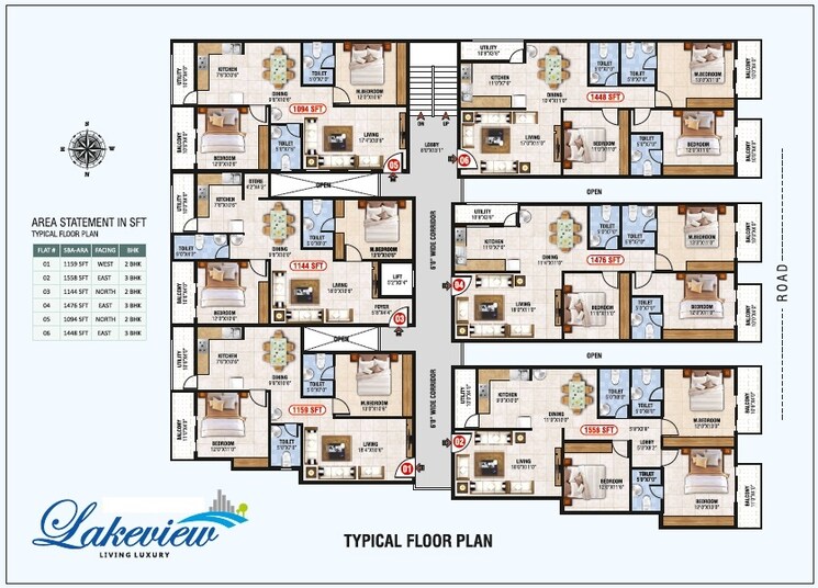 Floor Plan, jp nagar phase 7 3 Bedroom 1558 Sq.Ft. Apartment In Jp Nagar Phase 7 Bangalore 9015939