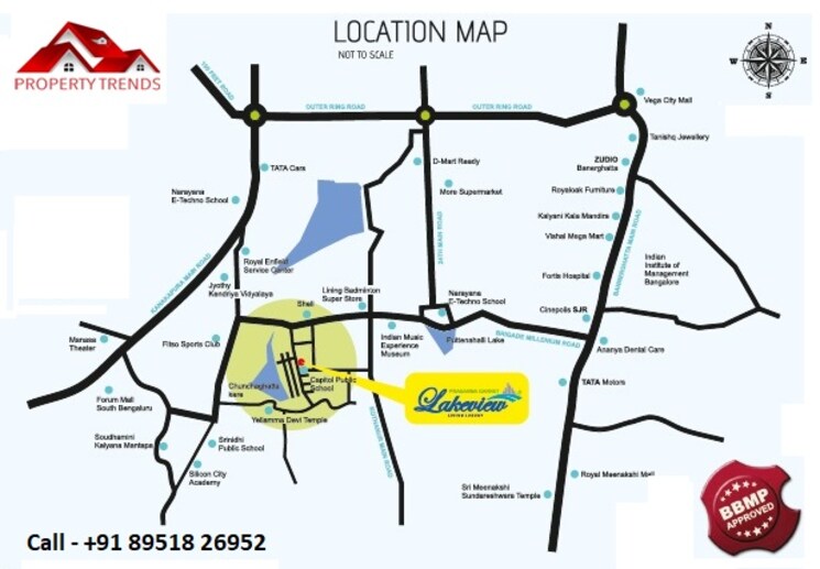Map Location, jp nagar phase 7 3 Bedroom 1476 Sq.Ft. Apartment In Jp Nagar Phase 7 Bangalore 9016019