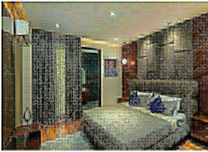 Living Room in 3 BHK Apartment at Motia Blue Ridge, Dhakoli – for Sale