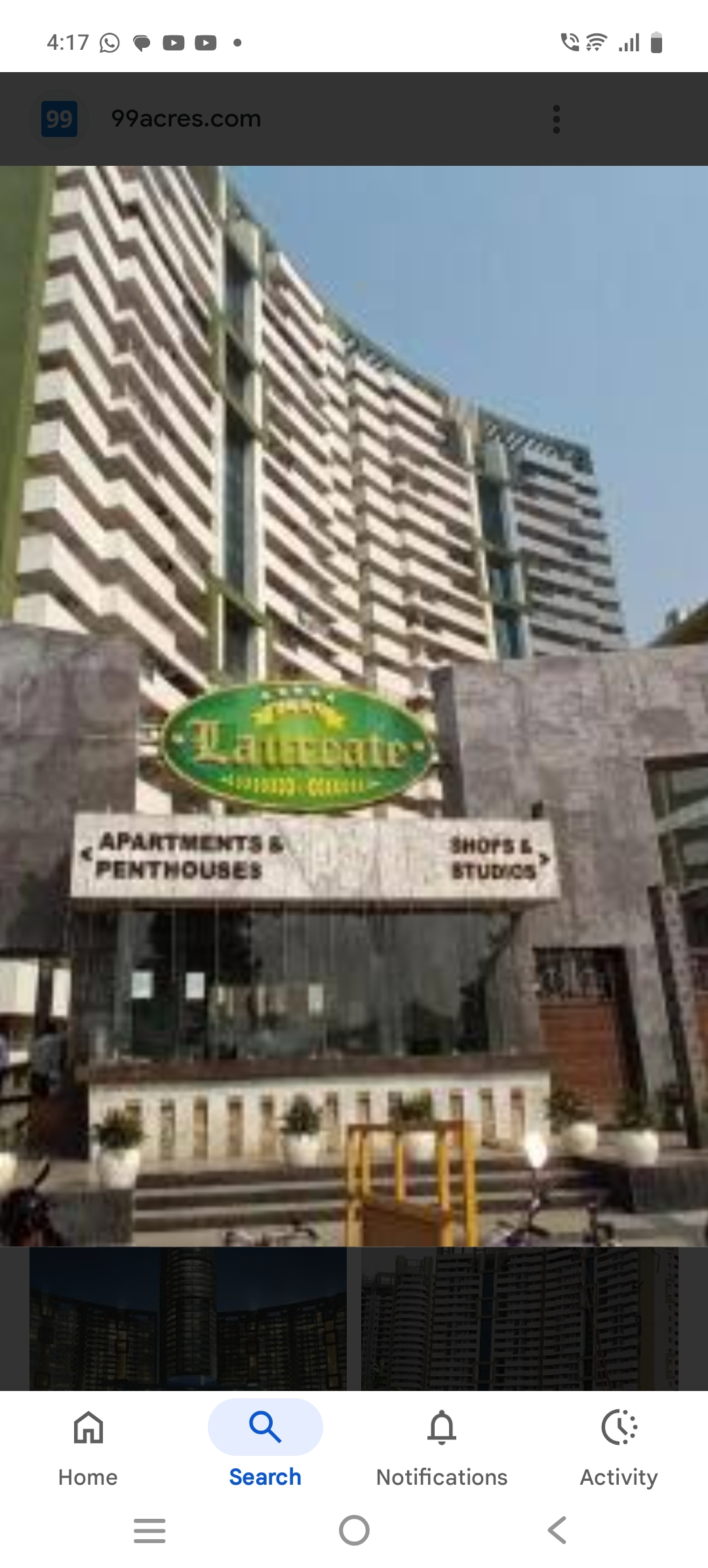 3 BHK + Pooja Room,Servant Room,Study Room 3205 Sq.Ft. Apartment in Parx Laureate