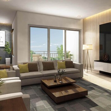 Living Room in 3 BHK Apartment at Olive Ourania, Edappally – for Sale