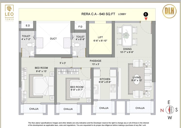 Floor Plan, dev-leo-tower 2 Bedroom 640 Sq.Ft. Apartment In Oshiwara Mumbai 9018776