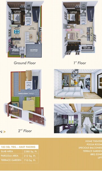 Floor Plan in 3 BHK Villa at Syamala Nagar – for Sale