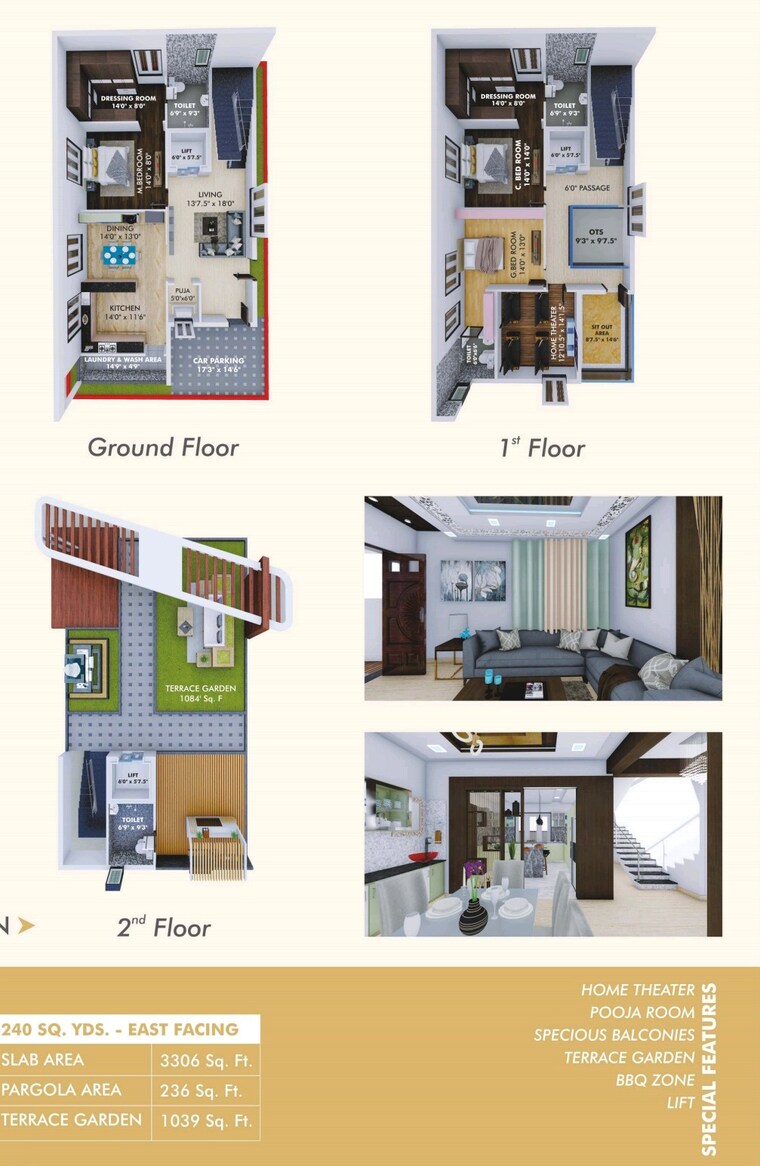 Floor Plan, syamala nagar 3 Bedroom 2350 Sq.Ft. Villa In Syamala Nagar Guntur 9019020