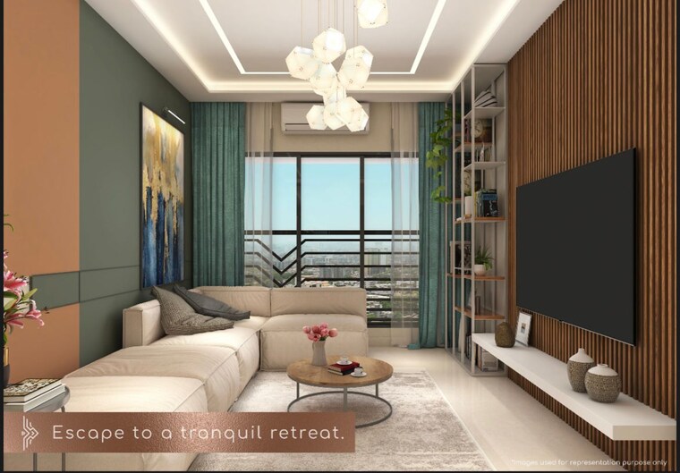 Living Room, pranav-falcon-crest 3 Bedroom 976 Sq.Ft. Apartment In Malad West Mumbai 9020121