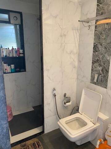 Bathroom in 3 BHK Apartment at Hiranandani Gardens Lake Castle, Powai – for Rent