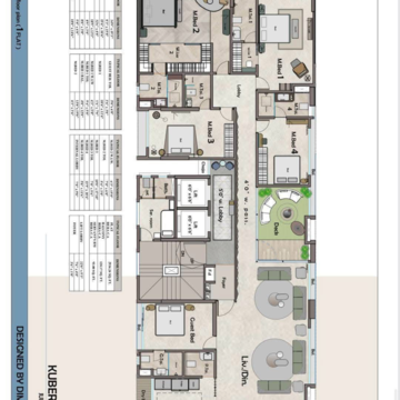 Floor Plan in 4 BHK Apartment at Lotus Kuber Villa, Vallabh Nagar Society – for Sale
