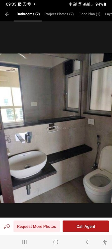 Bathroom in 2 BHK Apartment at Omkar Meridia, Kurla West – for Rent