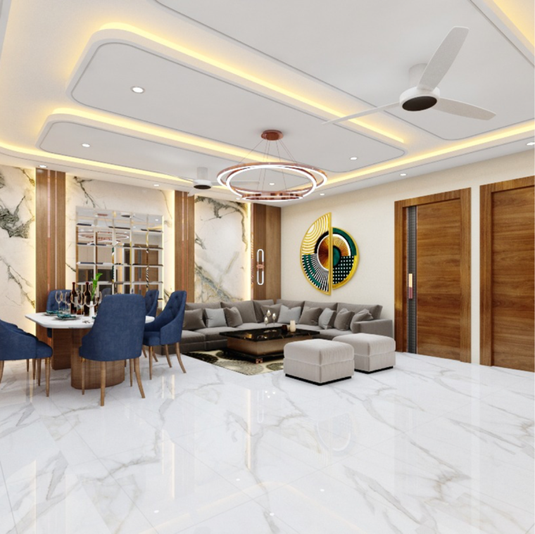 Living Room, zobi-apartment 3 Bedroom 1750 Sq.Ft. Builder Floor In Gyan Khand Ghaziabad 9023359