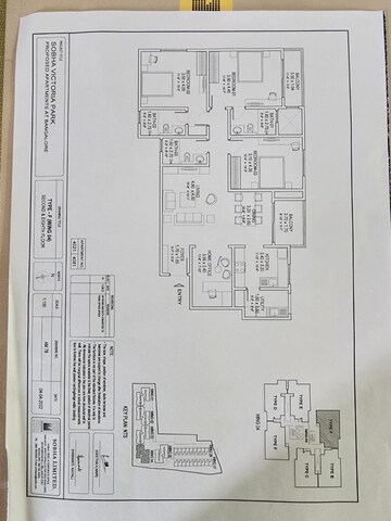 Floor Plan in 3 BHK Apartment at Thanisandra – for Sale