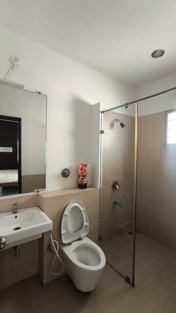 Bathroom in 3 BHK Apartment at Rajapushpa Provincia, Narsingi – for Rent
