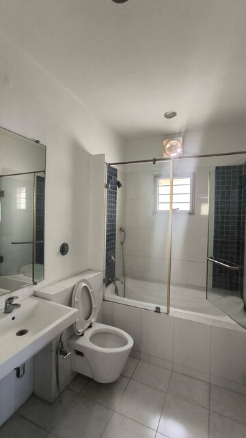 Bathroom in 3 BHK Apartment at Rajapushpa Provincia, Narsingi – for Rent