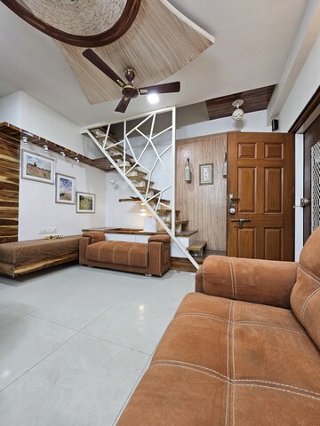 Living Room in 3 BHK Penthouse at Prahlad Nagar – for Rent